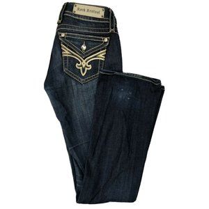 Rock Revival Women 27 Blue Denim Jeans Jeweled